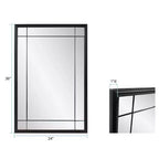 Miroir de courtoisie et mural antique en métal noir à plusieurs panneaux encadrés, style français