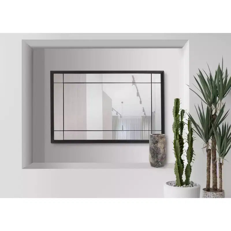Miroir de courtoisie et mural antique en métal noir à plusieurs panneaux encadrés, style français