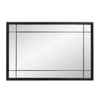 Miroir de courtoisie et mural antique en métal noir à plusieurs panneaux encadrés, style français