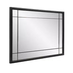 Miroir de courtoisie et mural antique en métal noir à plusieurs panneaux encadrés, style français