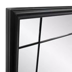 Miroir de courtoisie et mural antique en métal noir à plusieurs panneaux encadrés, style français