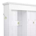 Porte-manteau de style ferme avec banc de rangement, armoires et lumières LED élégantes