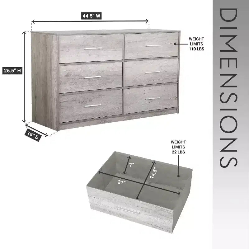 Commode moderne à 6 tiroirs