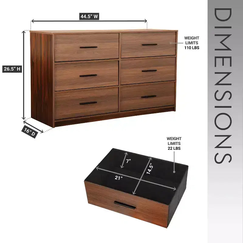 Commode moderne à 6 tiroirs