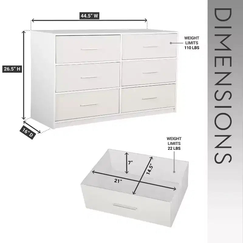 Commode moderne à 6 tiroirs