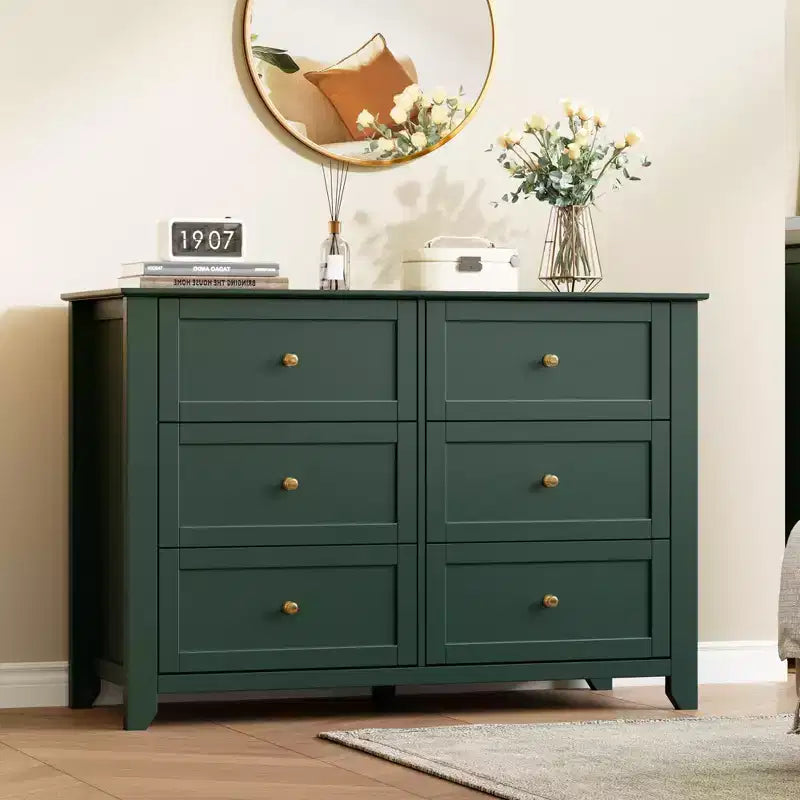 Commode de chambre à 6 tiroirs, moderne, en MDF