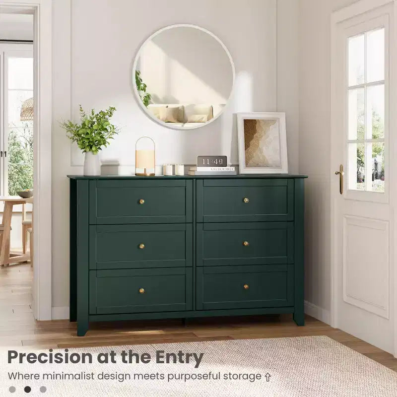 Commode de chambre à 6 tiroirs, moderne, en MDF