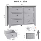 Commode de chambre à 6 tiroirs, moderne, en MDF