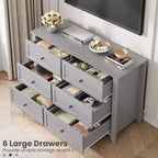 Commode de chambre à 6 tiroirs, moderne, en MDF