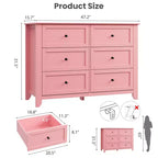 Commode de chambre à 6 tiroirs, moderne, en MDF