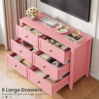 Commode de chambre à 6 tiroirs, moderne, en MDF
