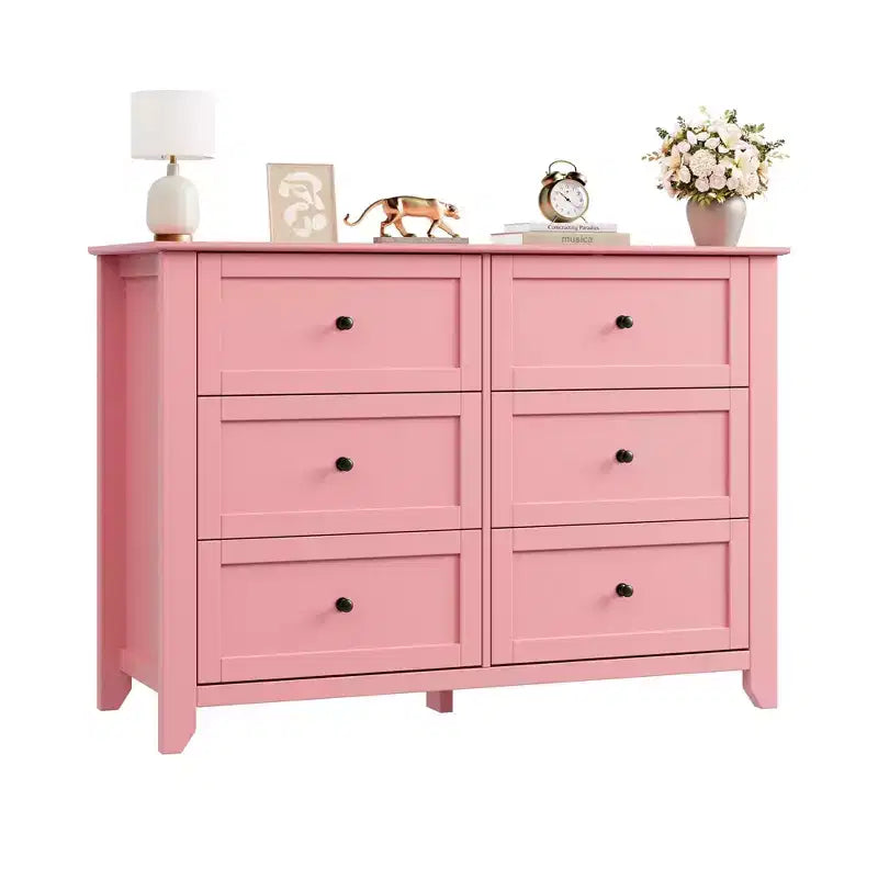 Commode de chambre à 6 tiroirs, moderne, en MDF