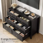 Commode de chambre à 6 tiroirs, moderne, en MDF