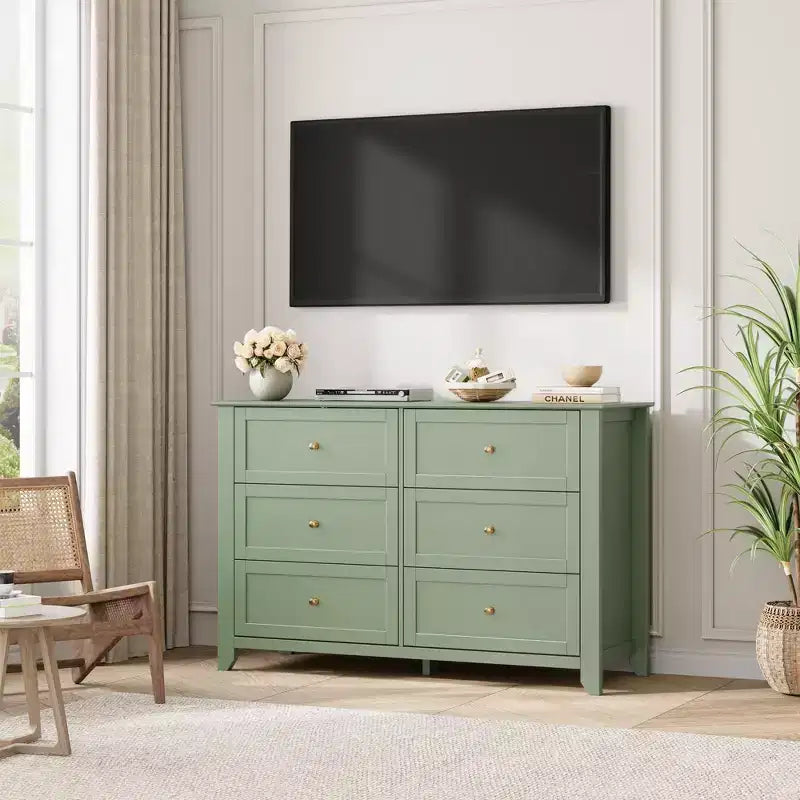 Commode de chambre à 6 tiroirs, moderne, en MDF