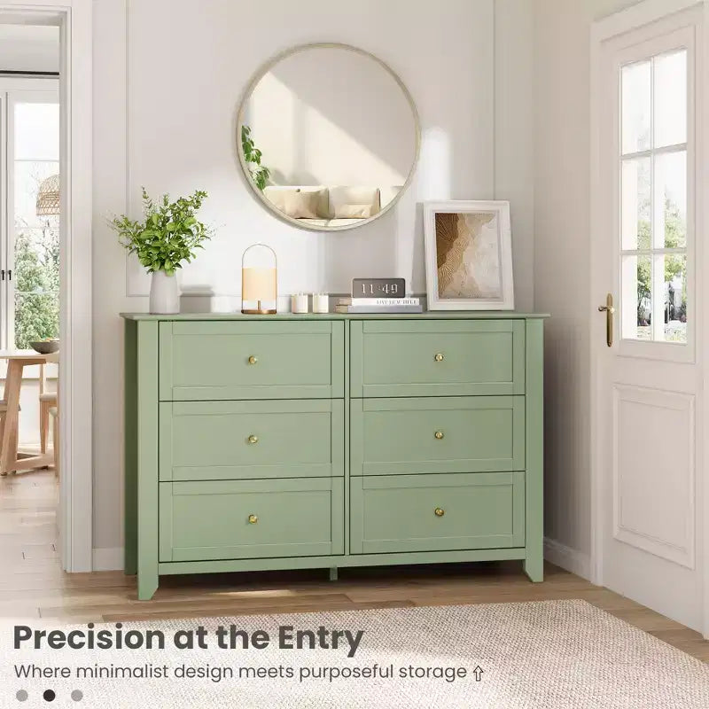 Commode de chambre à 6 tiroirs, moderne, en MDF