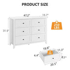 Commode de chambre à 6 tiroirs, moderne, en MDF