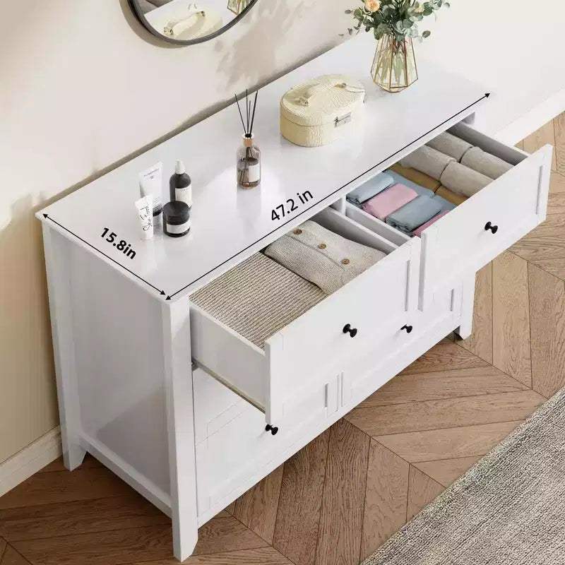 Commode de chambre à 6 tiroirs, moderne, en MDF