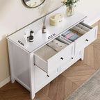 Commode de chambre à 6 tiroirs, moderne, en MDF
