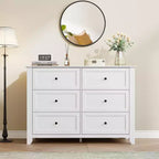 Commode de chambre à 6 tiroirs, moderne, en MDF
