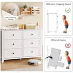 Commode de chambre à 6 tiroirs, moderne, en MDF