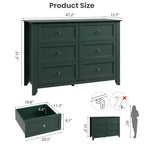 Commode de chambre à 6 tiroirs, moderne, en MDF