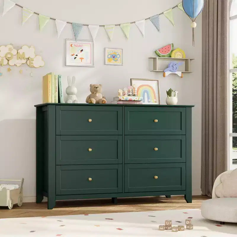 Commode de chambre à 6 tiroirs, moderne, en MDF
