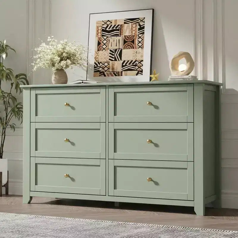 Commode de chambre à 6 tiroirs, moderne, en MDF