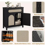 Meuble Buffet Desserte en rotin avec rangement Petite table de buffet de style rustique