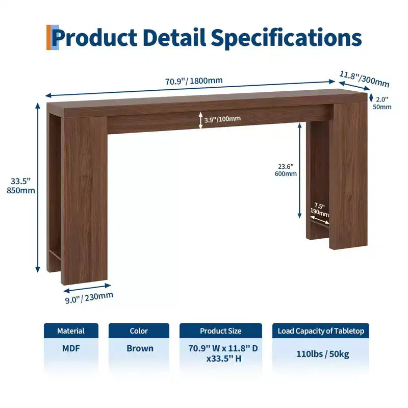 Table d'appoint : Une console étroite de style champêtre