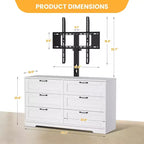 Meuble TV avec support et 6 tiroirs de rangement