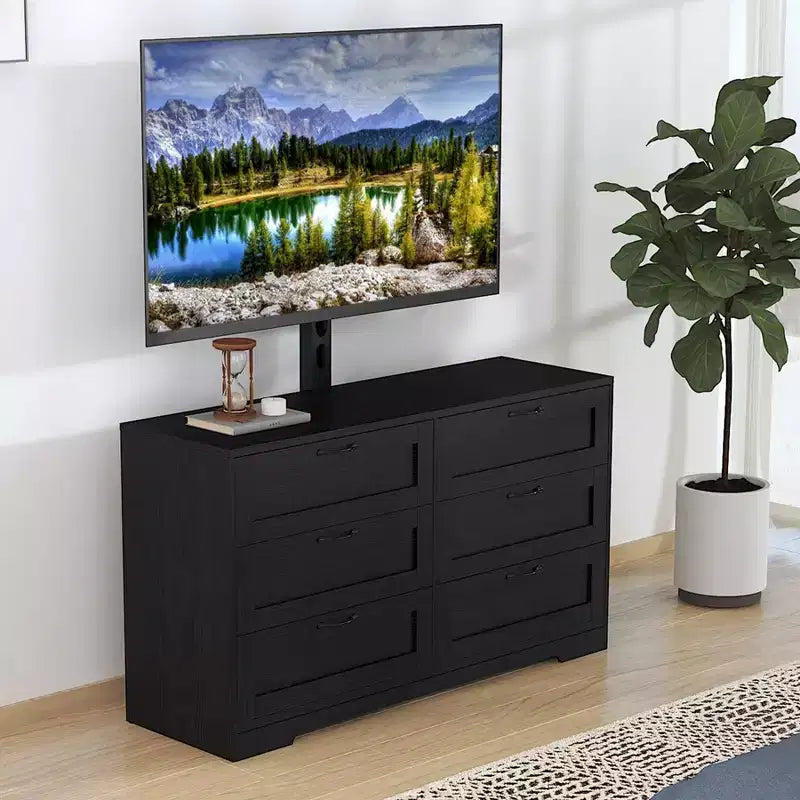 Meuble TV avec support et 6 tiroirs de rangement