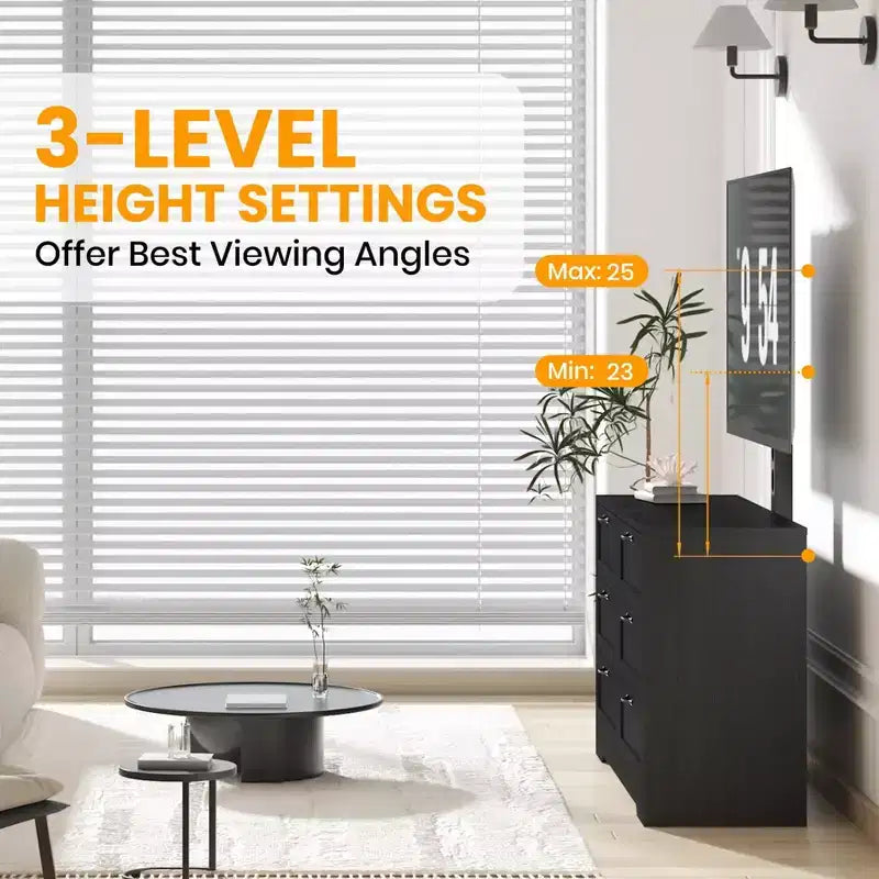 Meuble TV avec support et 6 tiroirs de rangement