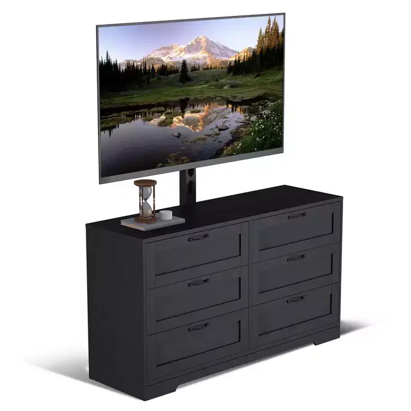 Meuble TV avec support et 6 tiroirs de rangement