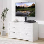 Meuble TV avec support et 6 tiroirs de rangement