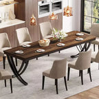 Lantine 78-Inch Rectangular Dining Table for 6-8 Large Wood Farmhouse Dinner Table for Kitchen Dining Room Brown Only Table