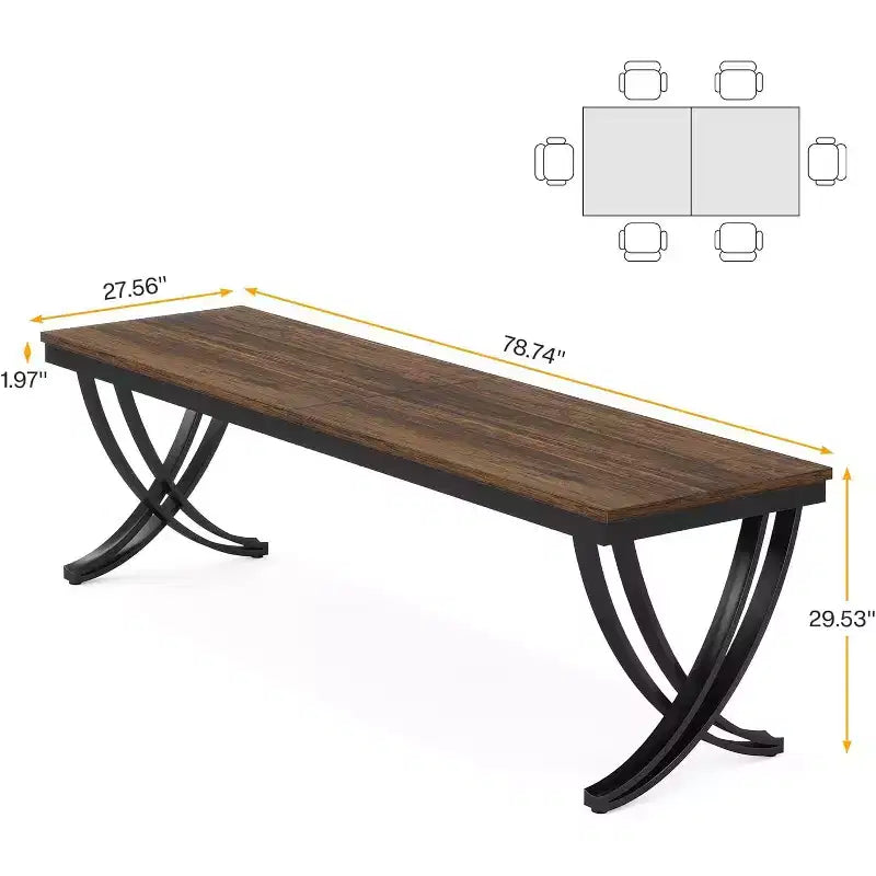 Table à manger rectangulaire Grande table de ferme en bois