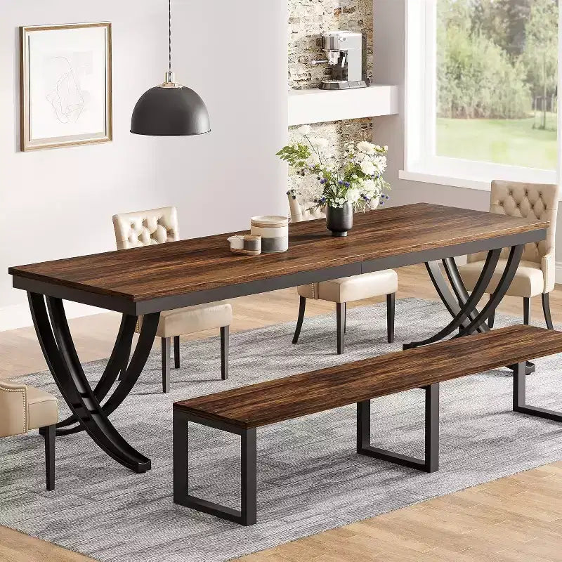 Table à manger rectangulaire Grande table de ferme en bois