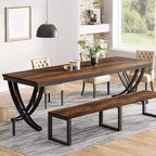 Table à manger rectangulaire Grande table de ferme en bois