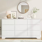 Commode haute et profonde moderne à 9 tiroirs en bois