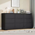Tall Modern 9-Drawer Wooden Dresser Deep-Storage Closet & Large Wide-Top Chest for Bedroom Living Room Hallway Kids Room