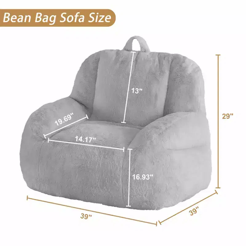 Fauteuil poire en fausse fourrure moelleuse pour adultes, grand canapé de sol rempli