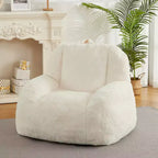 Fauteuil poire en fausse fourrure moelleuse pour adultes, grand canapé de sol rempli