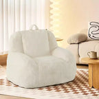Fauteuil poire en fausse fourrure moelleuse pour adultes, grand canapé de sol rempli
