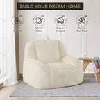 Fauteuil poire en fausse fourrure moelleuse pour adultes, grand canapé de sol rempli