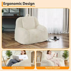 Fauteuil poire en fausse fourrure moelleuse pour adultes, grand canapé de sol rempli