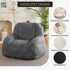 Fauteuil poire en fausse fourrure moelleuse pour adultes, grand canapé de sol rempli