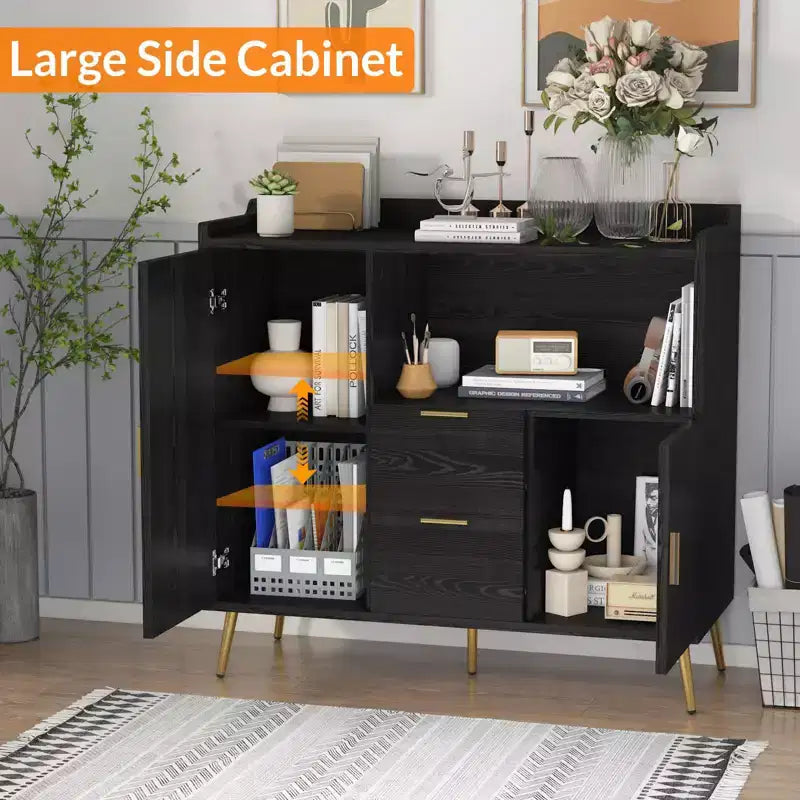 Meuble Buffet Bahut Armoire de Rangement avec Tiroirs Étagères