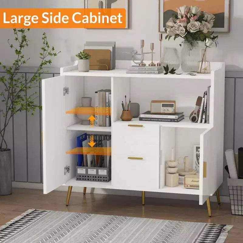 Meuble Buffet Bahut Armoire de Rangement avec Tiroirs Étagères