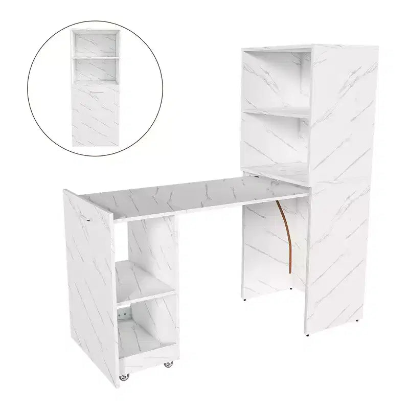 Coiffeuse Compacte avec Miroir LED 2 Grands Tiroirs 3 Modes d'Éclairage