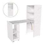 Coiffeuse Compacte avec Miroir LED 2 Grands Tiroirs 3 Modes d'Éclairage
